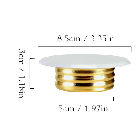 Slick Copper Fire Sprinkler Covers Decorative Escutcheon Caps set of two, 8.5cm white cap with gold base, heavy-duty head protector.