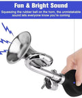Kick Up Your Ride With This Loud Classic Retro Bike Horn For Nakto Classic Cruiser E-Bike Ensures Safe Cruises And Sharp Alerts During City Commutes Or Neighborhood Journeys. Chrome retro bike horn with rubber bulb and clamp mounted on bicycle handlebar