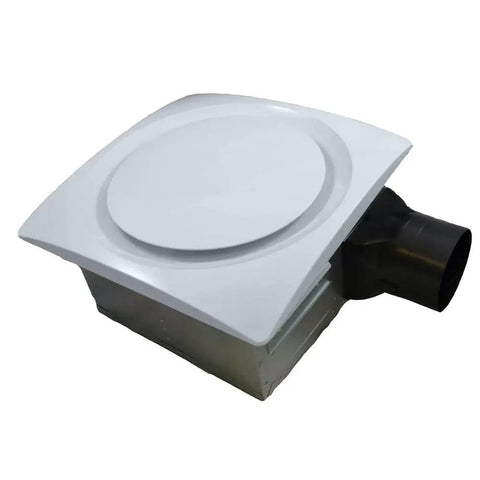 Slim Fit 120 CFM Bathroom Vent Fan With White Grille Built To Fit Tight Spaces For Recessed Install In Insulated Ceilings Or Walls