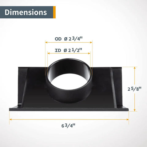 Router Table Bit Guard Kit With Dust Port And Dust Collection Adapter 2.5 Inch ID 6.5 Inch dimensions diagram