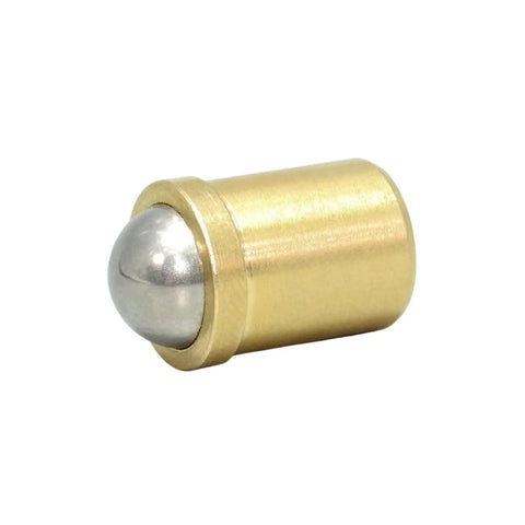 Built Tough Spring Ball Plunger With Smooth Gliding Collar, brass body with stainless steel ball end, precision fit for hardware.