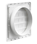 White 8 Inch Plastic Louver Vent With Opening And Closing Flaps And UV Inhibitor For Outdoor Use Built Tough For Exterior Walls Or Roof Grille