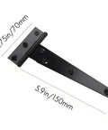 Heavy Duty 6 Inch T Strap Door Hinges 4 Pack Tee Shed Gate Hinges For Wooden Doors And Cabinets Black Finish Strong Steel