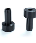 Beefy PE Stopper Set For Zip Line Spring Brake Systems, heavy duty hard plastic impact cushions, 2 pieces with 2.61-inch length, 0.52-inch aperture.