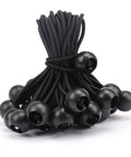 30 Pack 6 Inch Black Bungee Balls Heavy Duty Tarp Tie Downs Cords Weather Resistant 4mm Thick Beefy Bungee Cords for Camping Tents
