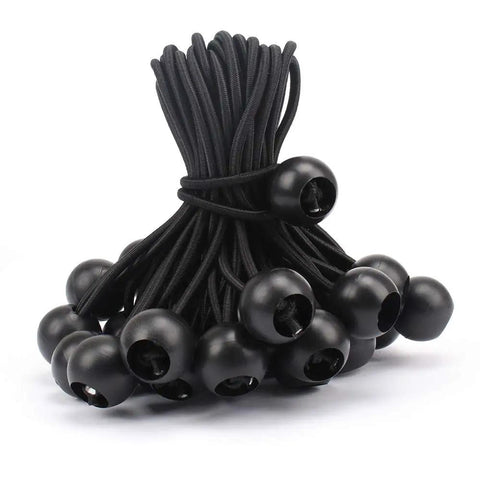 30 Pack 6 Inch Black Bungee Balls Heavy Duty Tarp Tie Downs Cords Weather Resistant 4mm Thick Beefy Bungee Cords for Camping Tents