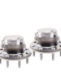Heavy Duty Shop Grade Front Wheel Bearing And Hub Assembly Set Fits 2020 Chevy Silverado 3500HD GMC Sierra 3500HD 4WD Dual Rear Wheel Built Tough 2 Piece Kit with polished finish.
