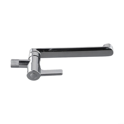Cold Only Wall Mounted Faucet, Extended Reach 304 Stainless Steel Rotatable Kitchen Sink Tap with Single Lever for Mop Pool(20cm) spout detail.