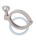 2.5-inch stainless steel sanitary tri-clamp with blue gasket, heavy-duty clamp (pack of 1)