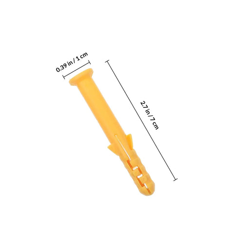 Yellow rubber expansion plug from Heavy Duty Wall Anchors Kit With Rubber Expansion Plugs And Self Tapping Screws For Drywall Concrete And Hollow Doors