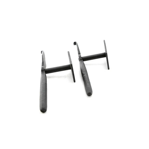 7 Inch Black Spoon Shaped Wrought Iron Shutter Dogs With Mounting Hardware Pack Of 6 For Exterior Shutters Weatherproof Rust Resistant Brackets