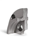 Close-up of Insert Type Nickel Plated Wood Lathe Chuck Bundle component with laser etched precise jaw set and 6 point star fasteners.