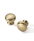 10 Pack Cabinet Knobs In Champagne Bronze Heavy Duty Zinc Alloy Hardware Handles For Kitchen Cabinets Bedrooms Dressers And Wardrobes Easy Install Durable Finish Classic Look For Any Home, two knobs close-up
