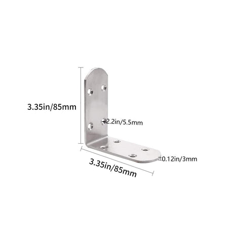 Slick Heavy Duty Stainless Steel L Shaped Pivot Hinges For Hidden Doors Smooth Swivel Right Angle Joint Connector Corrosion Resistant Silver Hardware 85mm Single Piece