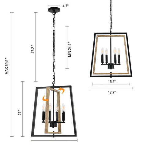 Black Hanging Lights Pendant Ceiling Fixtures For Kitchen Island And Living Room Modern Industrial Style in metal frame
