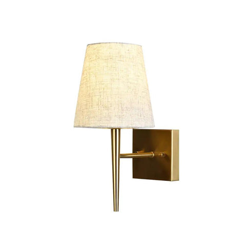 Mid Century Modern Plug In Wall Sconce Set With Beige Fabric Shade Antique Gold Finish 1 Light Indoor Wall Lamp For Hallway Bathroom Vanity Reading Nook Easy Install Pair