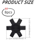 8-Pack NBR Rubber Spider Inserts For L Jaw Couplings, Flexible Solid Center Inserts dimensions 2.51 inches each