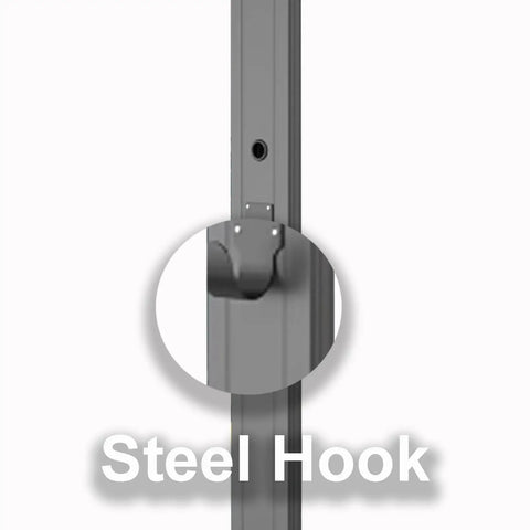 Steel hook detail on Built Tough As Nails Waterproof EV Charger Holder Cast From Rust Resistant Galvanized Steel.