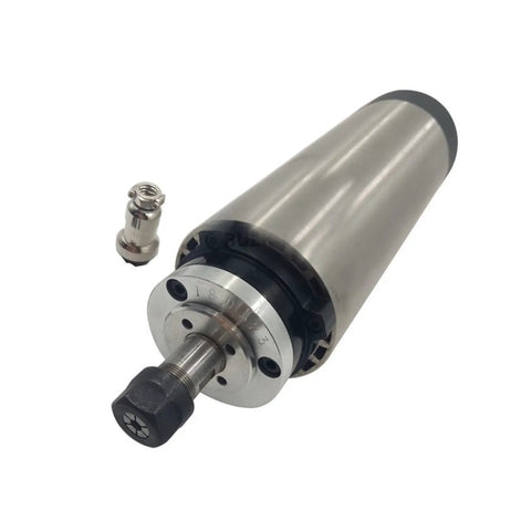 Heavy Duty 1.5KW ER11 Air Cooled Spindle Motor 24000 RPM 8A CNC Router close-up view of spindle with nozzle.