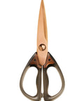 All Purpose Kitchen Scissors And Shears For Meat And Poultry, Stainless Steel With Acrylic Handle, Comfort Grip, Heavy Duty Utility Kitchen Scissors For Everyday Cooking And Prep Work. 3.7in bronze-handle kitchen shears on white