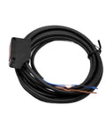 Versatile Photoelectric Proximity Sensor With Diffuse Reflect Through Beam Modes For Industrial Automation Available In 10 Cm 80 Cm 2 M Or 5 M Ranges Wide Voltage Compatibility Durable Protection PNP Option Budget Friendly showing coiled cables.