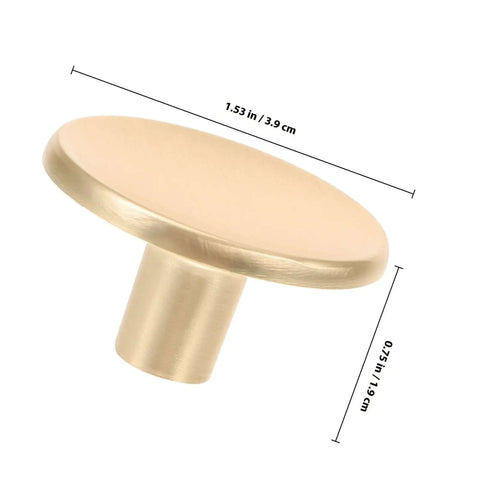 Gold Zinc Alloy Cabinet Pull Handle, Single Hole Door Pull For Wardrobe And Drawer, Heavy Duty Metal Furniture Knob Replacement