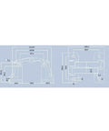 Technical drawing of Heavy Duty Concealed Door Hinge For Cabinets And Fire Doors Built Tough With Reinforced Steel.