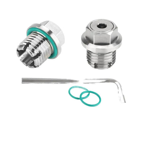 Top Tier Oversize Piggyback Oil Drain Plug Repair Kit With Stainless Steel Self Tapping Insert For M20 X 1.5 Threads Fix Your Leaky Pan, kit parts