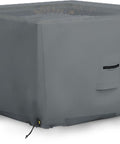 Tough Outdoor Square Fire Pit Cover 30 Inch by 30 Inch 12 Oz PVC Coated Polyester Waterproof Weather Resistant UV Protected Gray