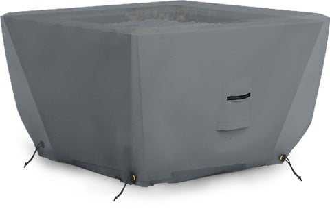 Tough Outdoor Square Fire Pit Cover 30 Inch by 30 Inch 12 Oz PVC Coated Polyester Waterproof Weather Resistant UV Protected Gray