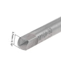 Close-up of 10 32 UNF Thread Tap High Speed Steel H2 Class Five Piece Set showing 3.7mm shank, metalworking tool.