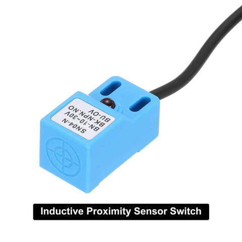 Inductive Proximity Sensor Switch No Normally Open NPN 4mm Detection Range DC 10-30V SN04-N 5 Pack shown in close-up with label visible.