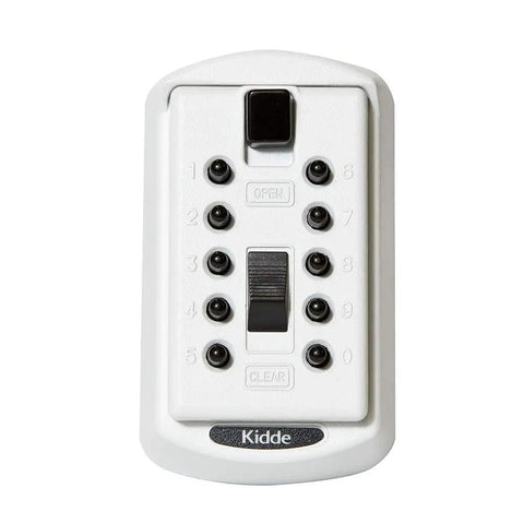 Front view of Slimline Push Button Key Safe 2 Pack Permanent Wall Mount Key Lock Box With Combination Easy 2 Key Storage