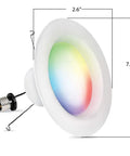 Smart Recessed 5 To 6 Inch LED Downlights With WiFi, Dimmable Color Changing, 1000 Lumens, 11.1W 75W Equivalent, showing dimensions
