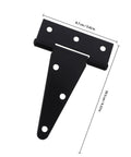 Beefy Heavy Duty Extended Door Hinge With Ball Bearing For Wooden Gates And Barn Doors Black Industrial Strap Hinges Slotted Design
