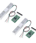Digital Load Cell Weight Sensor Kit with HX711 ADC Module, 5Kg Capacity, two sets visible with wiring, for DIY kitchen scale projects.