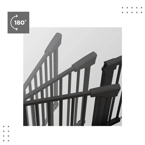 Auto-close doors of Black Baby Gate For Stairs And Doorways, Versatile Pet Gate For Home, Kitchen And Hall, Fits 26 To 29 Inch Openings