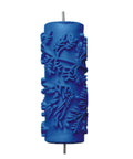 Premium 5 Inch Rubber Patterned Paint Roller Featuring An Ergonomic Handle with a blue floral pattern for smooth finishes.
