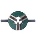 8 Inch Three Jaw Self Centering Welding Turntable With Quick Release Chuck, featuring durable green cast iron jaws.