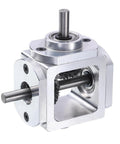Right Angle Bevel Gearbox 1 To 1 90 Degree Drive With Single Output Shaft 20 Teeth Bevel Gear 1 Module Aluminum Frame