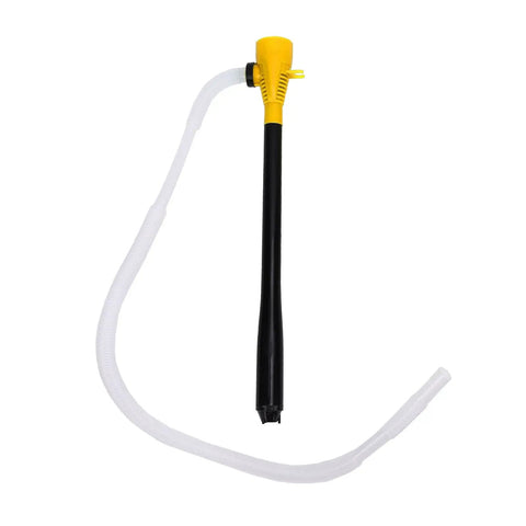 Compact Mingzhe Emergency Fuel Extractor Pump For Gasoline Transfer handles kerosene, portable siphon tool with black and yellow design.