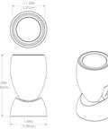 Technical drawing of GAI2 Go To General Area Illumination Two Light Fixture Brushed Finish With Three Color Options