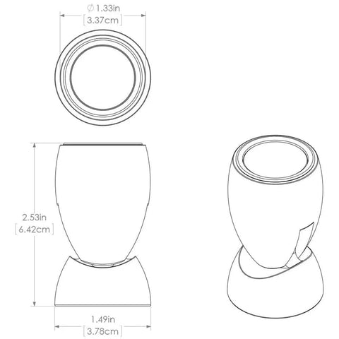 Technical drawing of GAI2 Go To General Area Illumination Two Light Fixture Brushed Finish With Three Color Options