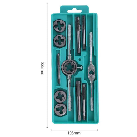 Heavy Duty 12 Piece Tap And Die Set For M6 To M12 Made From Tough Alloy Steel Pro Grade Hand Tool Kit For Precise Threading And Quick Repairs