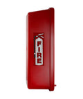 3 Pack Red Surface Mount Fire Extinguisher Cabinet with Breaker Bar for 5 lb Extinguisher Lock Box side view showing high impact polymer material.