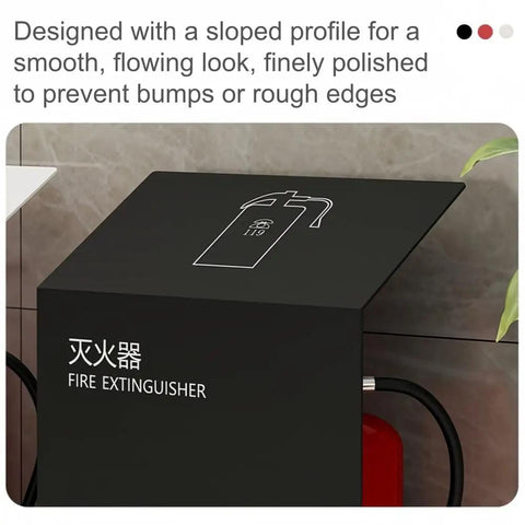 Top view of Solid As A Rock Steel Fire Extinguisher Cabinet With Smooth Sloped Front For Offices And Retail Stores showing sleek design.