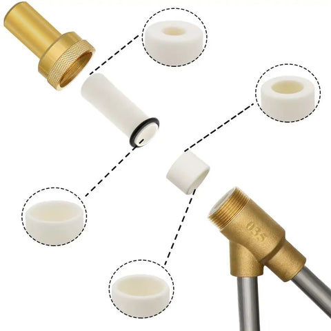 Pressure Washer Wet Sandblasting Kit 5000 PSI With Quick Disconnect 1/4 Inch For Tough Rust And Paint Removal, Replacement Ceramic Nozzles