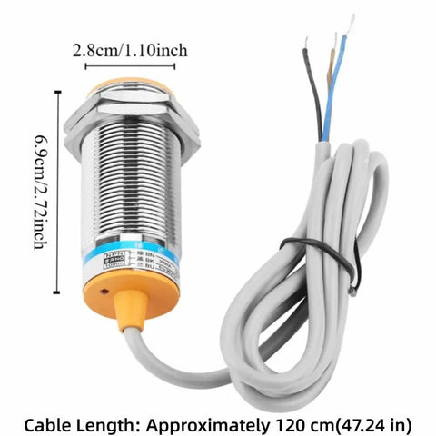 Inductive Proximity Sensor With 10mm Detection Range DC NPN 3 Wire NO Switch Non Touch Metal Sensing for Automatic Control Systems
