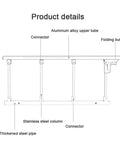 Sturdy Bed Assist Rail For Seniors One Hand Folding Bed Guard With Anti Touch Button Durable Stainless Steel Bedside Grab Bar diagram