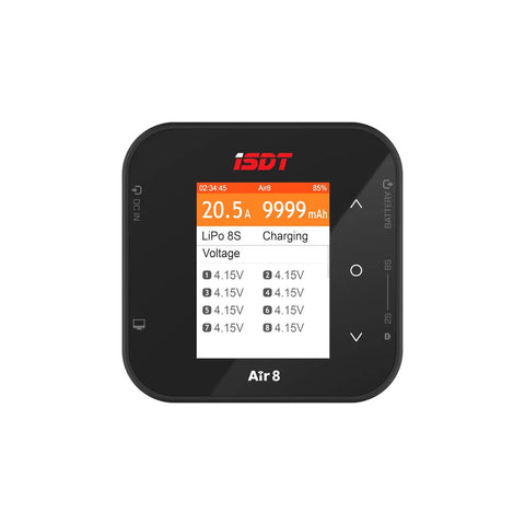 Air8 All In One Battery Charger And Balance Discharger For 1 To 8S LiPo LiHV LiIon LiFe NiMH NiCd Pb 500W 20A DC LCD Display
